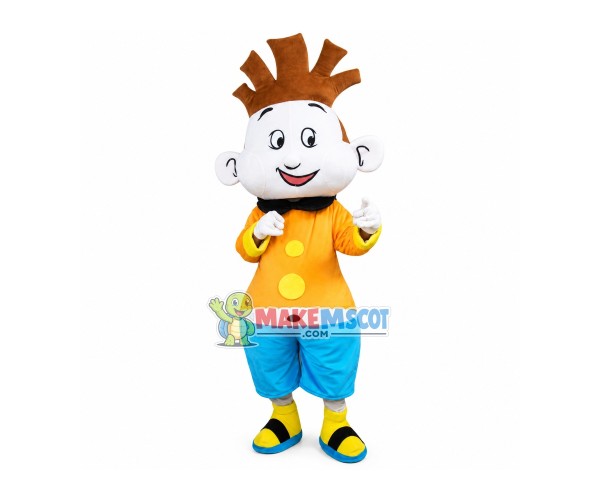 Casual Boy In Slippers Mascot Costume Casual Boy In Slippers Mascot Costume