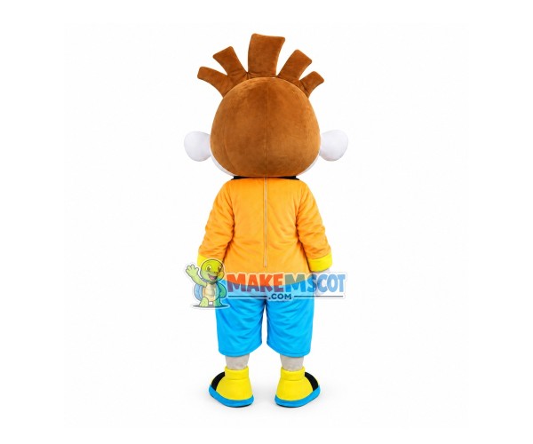 Casual Boy In Slippers Mascot Costume