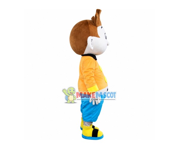 Casual Boy In Slippers Mascot Costume Casual Boy In Slippers Mascot Costume