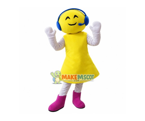 Enthusiastic Lady Tour Guide Mascot Costume Enthusiastic Lady Tour Guide Mascot Costume