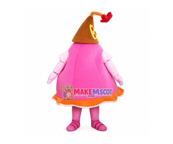 Bright Pink Hand Bell Mascot Costume Bright Pink Hand Bell Mascot Costume