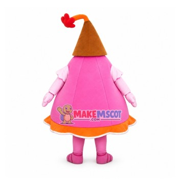 Bright Pink Hand Bell Mascot Costume Bright Pink Hand Bell Mascot Costume