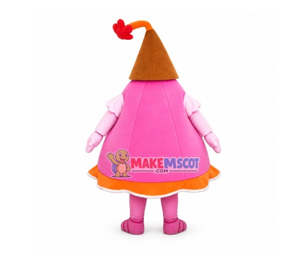 Bright Pink Hand Bell Mascot Costume Bright Pink Hand Bell Mascot Costume