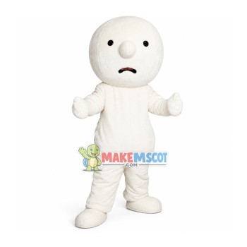 Drowsy Simple Snowman Mascot Costume