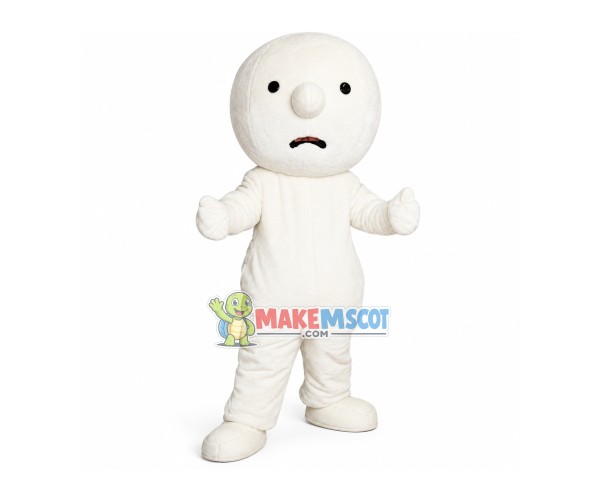 Drowsy Simple Snowman Mascot Costume Drowsy Simple Snowman Mascot Costume