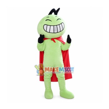Excited Green Lightning Man Mascot Costume Excited Green Lightning Man Mascot Costume