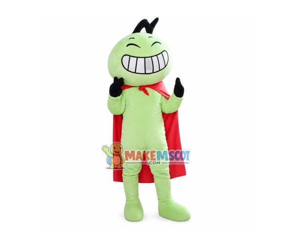 Excited Green Lightning Man Mascot Costume Excited Green Lightning Man Mascot Costume
