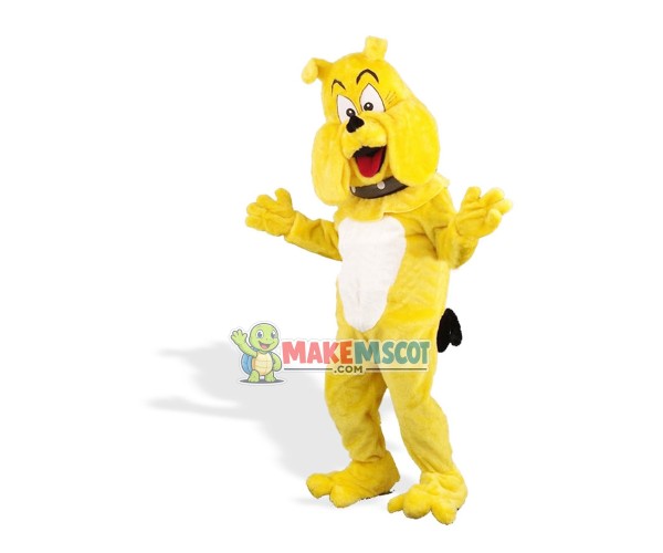 Arrogant Yellow Bulldog Mascot Costume