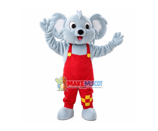 Koala In The Red Rompers Mascot Costume Koala In The Red Rompers Mascot Costume
