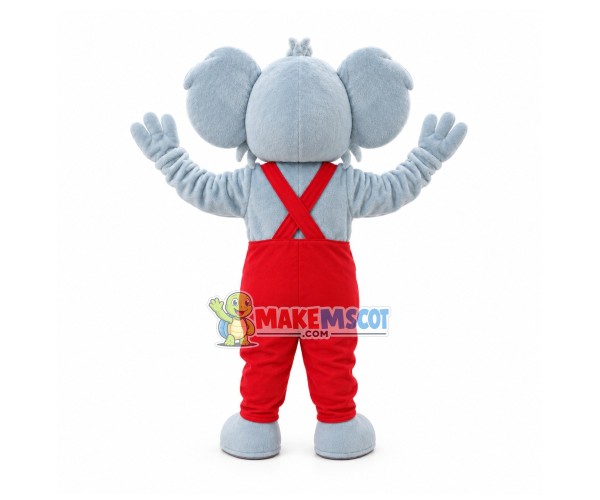 Koala In The Red Rompers Mascot Costume Koala In The Red Rompers Mascot Costume