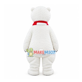 Polar Bear Mascot Costume With Scarf Polar Bear Mascot Costume With Scarf