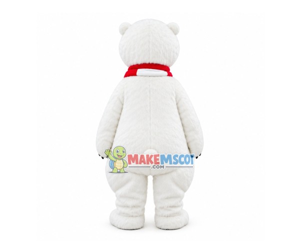 Polar Bear Mascot Costume With Scarf Polar Bear Mascot Costume With Scarf