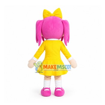 Pink Hair Girl Student Mascot Costume Pink Hair Girl Student Mascot Costume