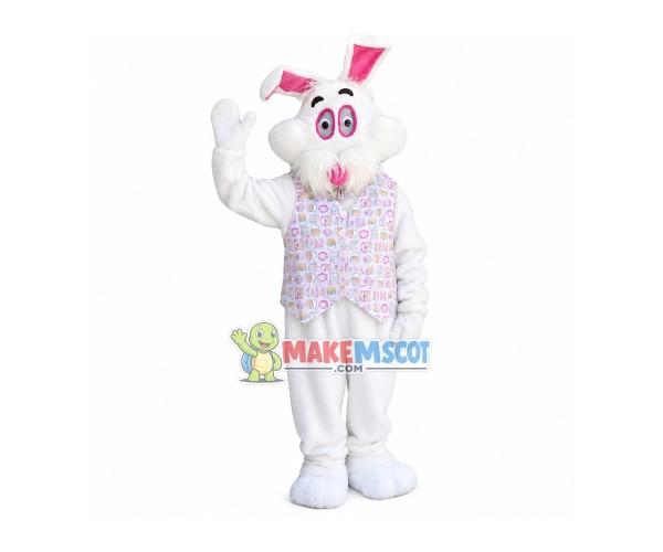 Adult Rabbit Mascot Costume In The Sequined Vest Adult Rabbit Mascot Costume In The Sequined Vest