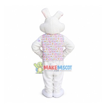 Adult Rabbit Mascot Costume In The Sequined Vest Adult Rabbit Mascot Costume In The Sequined Vest