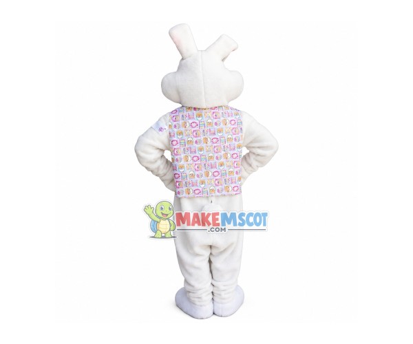 Adult Rabbit Mascot Costume In The Sequined Vest Adult Rabbit Mascot Costume In The Sequined Vest