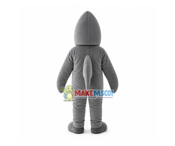 Turning Around Gray Shark Mascot Costume Turning Around Gray Shark Mascot Costume