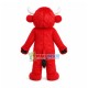 Red Furry Yak Mascot Costume Red Furry Yak Mascot Costume