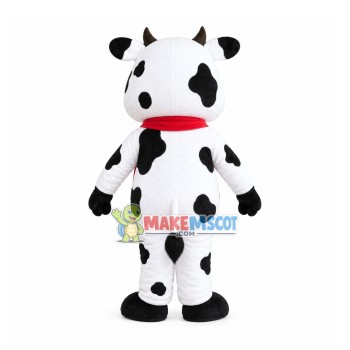 Cow In The Red Vest Mascot Costume Cow In The Red Vest Mascot Costume