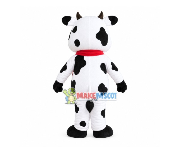 Cow In The Red Vest Mascot Costume Cow In The Red Vest Mascot Costume
