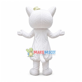 Eleghant White Cat Mascot Costume Eleghant White Cat Mascot Costume