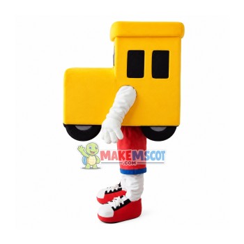 Cartoon Yellow Locomotive Mascot Costume Cartoon Yellow Locomotive Mascot Costume