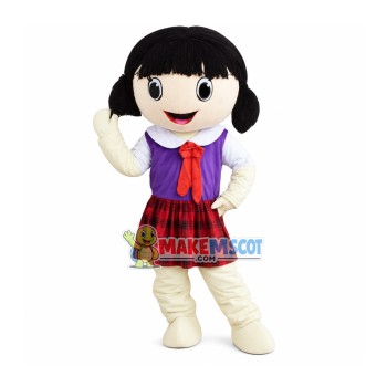 Red Scarf Girl Student Mascot Costume