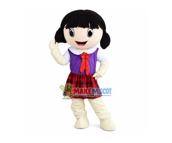 Red Scarf Girl Student Mascot Costume