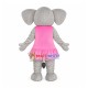 Girl Elephant In Pleated Skirt Mascot Costume Girl Elephant In Pleated Skirt Mascot Costume