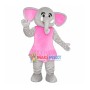 Girl Elephant In Pleated Skirt Mascot Costume