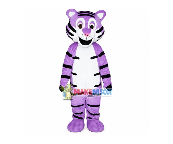 Customized Purple Tiger Mascot Costume Customized Purple Tiger Mascot Costume