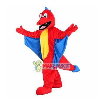 Fire Red Dragon Mascot Costume Fire Red Dragon Mascot Costume