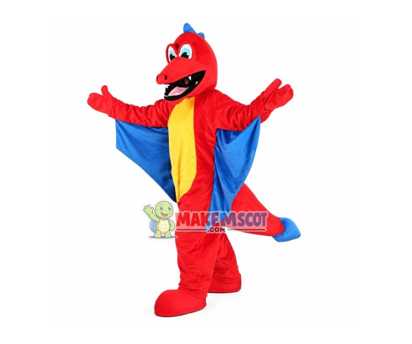 Fire Red Dragon Mascot Costume