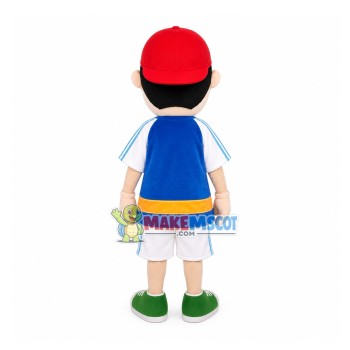 Little Boy In Jersey Mascot Costume