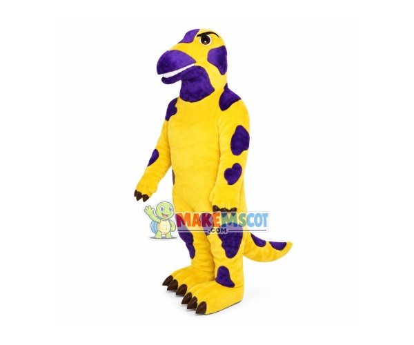 Purple Patch Dinosaur Mascot Costume Purple Patch Dinosaur Mascot Costume