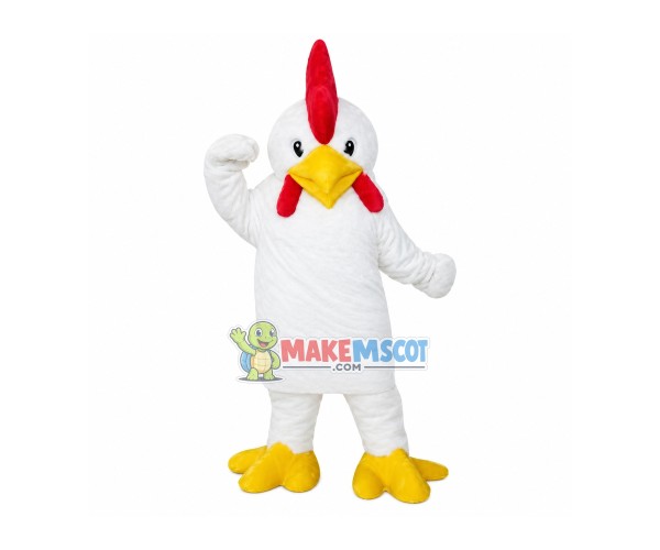 Hale Power White Chicken Mascot Costume Hale Power White Chicken Mascot Costume