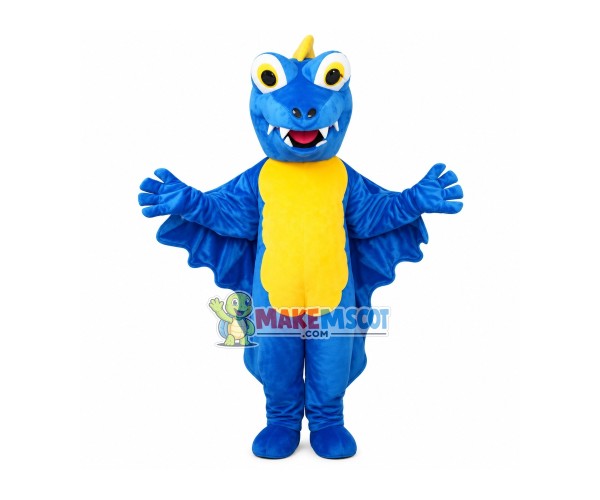 Adult Blue Flying Dragon Mascot Costume Adult Blue Flying Dragon Mascot Costume