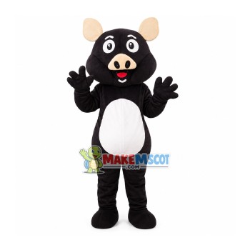 Slim Cute Black Pig Mascot Costume