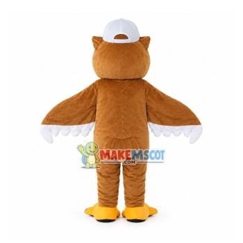Owl With Baseball Cap Mascot Costume Owl With Baseball Cap Mascot Costume