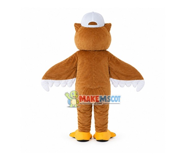 Owl With Baseball Cap Mascot Costume Owl With Baseball Cap Mascot Costume