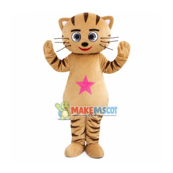 Mignon Pink Star Cat Cartoon Mascot Costume