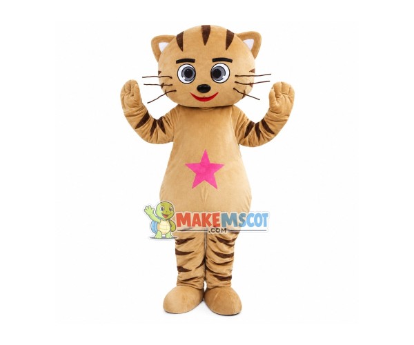 Mignon Pink Star Cat Cartoon Mascot Costume