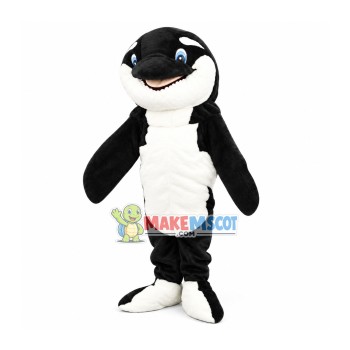 Plush Black Dolphin Mascot Costume