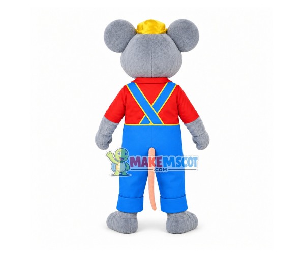 Grey Mouse In The Red Shirt Mascot Costume Grey Mouse In The Red Shirt Mascot Costume