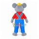 Grey Mouse In The Red Shirt Mascot Costume Grey Mouse In The Red Shirt Mascot Costume