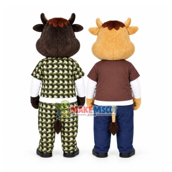 Joyous Boar Brothers Mascot Costume Joyous Boar Brothers Mascot Costume