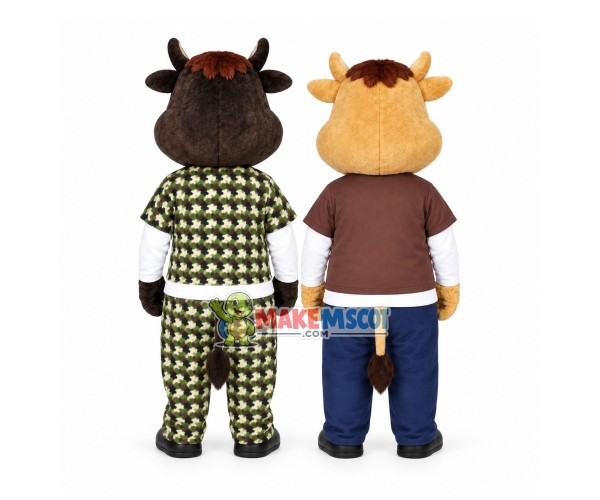Joyous Boar Brothers Mascot Costume Joyous Boar Brothers Mascot Costume