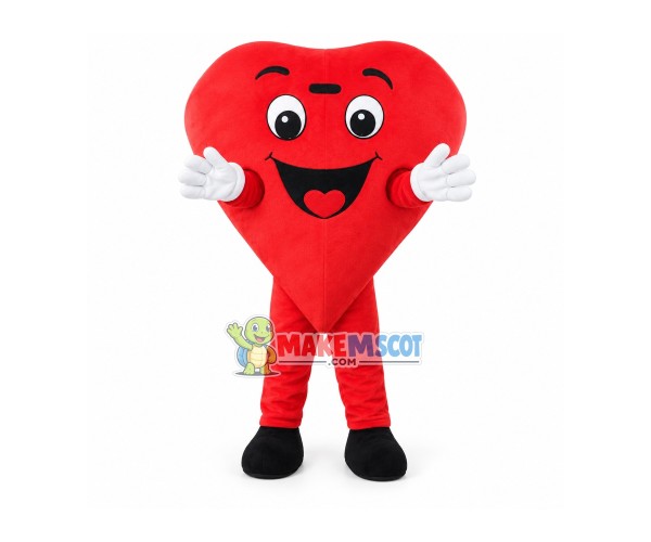 Red Love Cartoon Mascot Costume Red Love Cartoon Mascot Costume