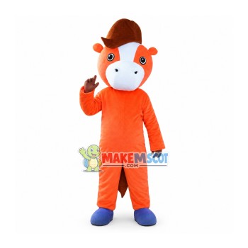Little Orange Horse Mascot Costume Little Orange Horse Mascot Costume