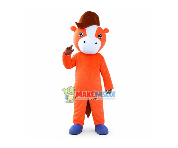 Little Orange Horse Mascot Costume Little Orange Horse Mascot Costume